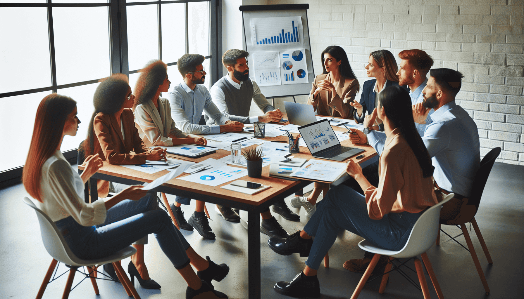 Team van diverse professionals in vergadering